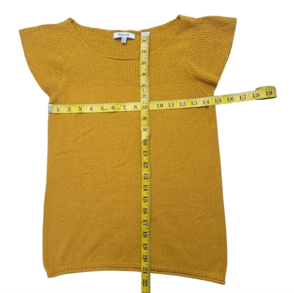 Madewell Marigold Mustard Cap Sleeve Sweater Tee XXS Relaxed Boxy Fit - Picture 4 of 7